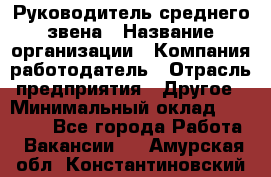 Руководитель среднего звена › Название организации ­ Компания-работодатель › Отрасль предприятия ­ Другое › Минимальный оклад ­ 25 000 - Все города Работа » Вакансии   . Амурская обл.,Константиновский р-н